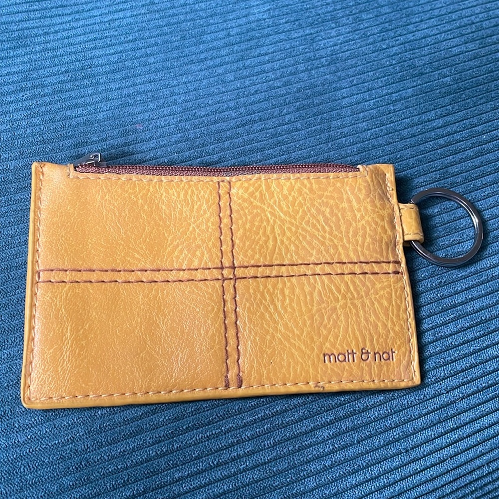 Matt & Nat keychain card case in saffron yellow